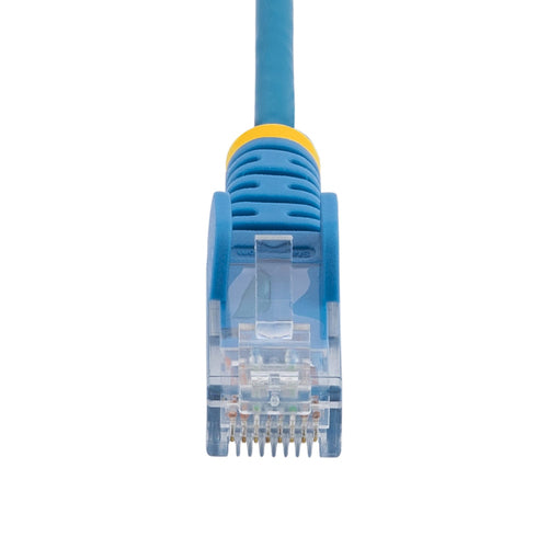 StarTech.com 50ft Blue Slim CAT6 Ethernet Cable, Snagless, 100W PoE, UTP, LSZH, 28AWG Pure Bare Copper Wire, Slim RJ45 Network Patch Cord w/Strain Reliefs, Individually Tested