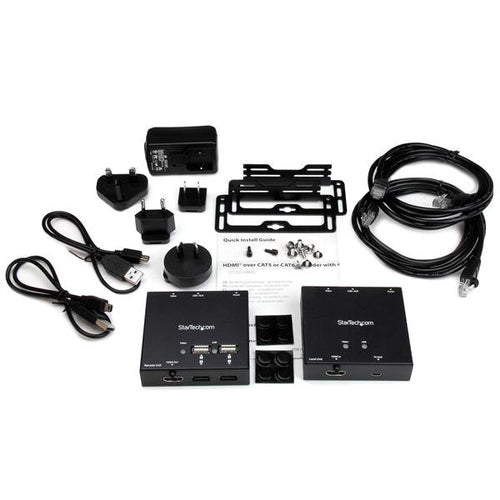 StarTech.com HDMI over CAT6 Extender with 4-port USB Hub - 165 ft (50m) - 1080p