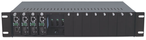 Intellinet 14-Slot Media Converter Chassis, Includes redundant power supply, 19" rackmountable, 2U