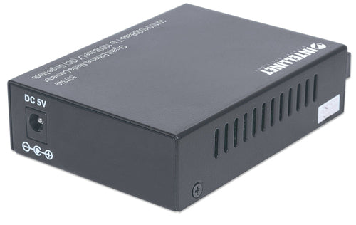 Intellinet Gigabit Ethernet Single Mode Media Converter, 10/100/1000Base-T to 1000Base-Lx (SC) Single-Mode, 20km