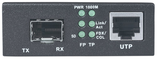 Intellinet Gigabit Ethernet to SFP Media Converter, 10/100/1000Base-Tx to SFP slot, empty