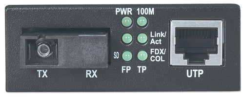 Intellinet Fast Ethernet WDM Bi-Directional Single Mode Media Converter, 10/100Base-Tx to 100Base-Fx (SC) Single-Mode, 20 km (12.4 mi.), WDM (Rx1310/Tx1550)