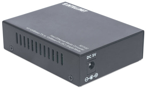 Intellinet Fast Ethernet Single Mode Media Converter, 10/100Base-Tx to 100Base-Fx (SC) Single-Mode, 20km