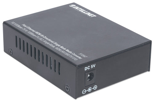 Intellinet Fast Ethernet WDM Bi-Directional Single Mode Media Converter, 10/100Base-Tx to 100Base-Fx (SC) Single-Mode, 20 km (12.4 mi.), WDM (Rx1550/Tx1310)
