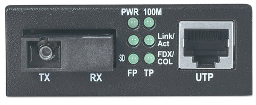 Intellinet Fast Ethernet WDM Bi-Directional Single Mode Media Converter, 10/100Base-Tx to 100Base-Fx (SC) Single-Mode, 20 km (12.4 mi.), WDM (Rx1550/Tx1310)