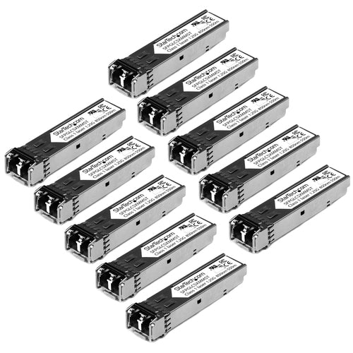 StarTech.com Cisco GLC-SX-MM Compatible SFP Transceiver Module - 1000BASE-SX - 10 Pack~10 Pack Cisco GLC-SX-MM Compatible SFP Module (10 Pack) - 1000BASE-SX - 1GbE Multimode Fiber MMF Optic Transceiver - 1GE Gigabit Ethernet SFP - LC 550m - 850nm - DDM