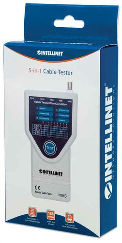 Intellinet 5-in-1 Cable Tester, Tests 5 Commonly Used Network RJ45 and Computer Cables