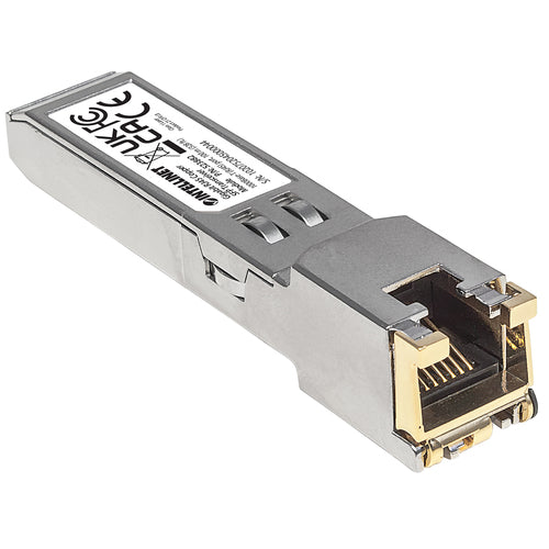 Intellinet Transceiver Module Optical, Gigabit RJ45 Copper SFP, 1000Base-T (RJ45) port, 100m, MSA Compliant, Equivalent to Cisco GLC-T, Ethernet, Fiber/Fibre, Three Year Warranty