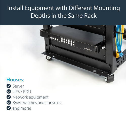 StarTech.com Rail Depth Adapter Kit for Server Racks - 1U