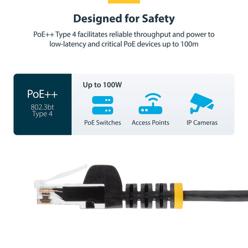 StarTech.com 6in Purple Slim CAT6 Ethernet Cable, Snagless, 100W PoE, UTP, LSZH, 28AWG Pure Bare Copper Wire, Slim RJ45 Network Patch Cord w/Strain Reliefs, Individually Tested