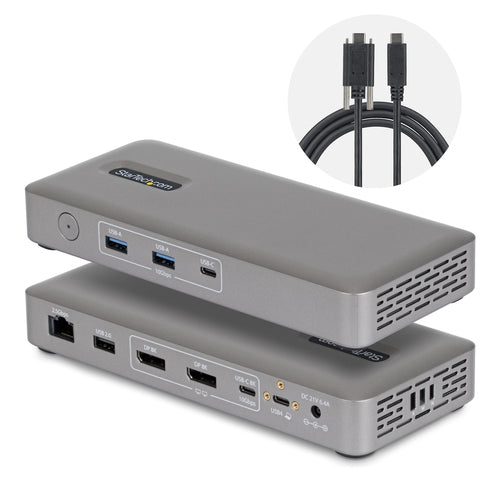 StarTech.com USB4 Docking Station, Driverless Dual 4K for macOS and Windows, Universal USB-C Dock with 100W Laptop Charging and 2.5GbE
