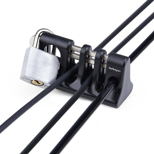 StarTech.com Peripheral Cable Anchor Lock, Secure Keyboard/Mouse, Cable Lock For Shared Office/Public Computers, Cable Trap Compatible w/Laptop Security Cable/Padlock - TAA