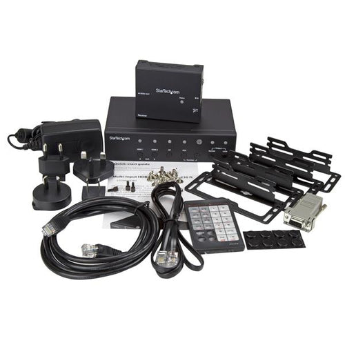 StarTech.com Multi-Input HDBaseT Extender with Built-in Switch - DisplayPort, VGA and HDMI Over CAT5e or CAT6 - Up to 4K