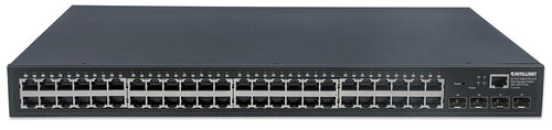Intellinet 48-Port Gigabit Ethernet Web-Managed Switch with 4 SFP Ports, 48 x 10/100/1000 Mbps RJ45 Ports + 4 x SFP, IEEE 802.3az Energy Efficient Ethernet, SNMP, QoS, VLAN, ACL, 19 Rackmount" (Euro 2-pin plug)