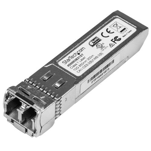 StarTech.com 10 Gigabit Fiber SFP+ Transceiver Module - HP 455883-B21 Compatible - MM LC with DDM - 300 m~HPE 455883-B21 Compatible SFP+ Module - 10GBASE-SR - 10GbE Multi Mode Fiber Optic Transceiver - 10GE Gigabit Ethernet SFP+ - LC 300m - 850nm - DDM