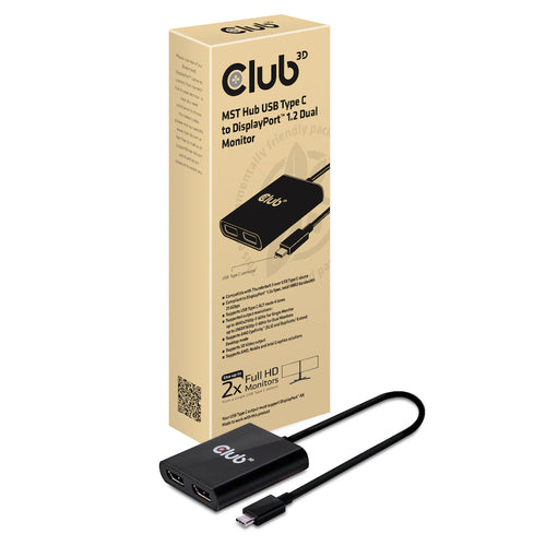 CLUB3D MST Hub USB3.1 (Gen1) Type C to DisplayPort™ 1.2 Dual Monitor