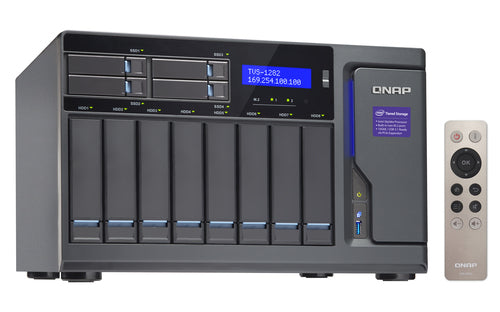 QNAP TVS-1282 NAS Tower Intel® Core™ i7 i7-6700 64 GB DDR4 0 TB QNAP Turbo System Black