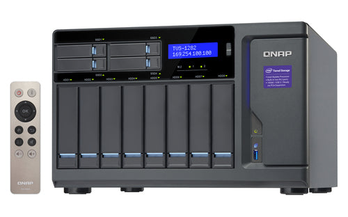 QNAP TVS-1282 NAS Tower Intel® Core™ i5 i5-6500 16 GB DDR4 0 TB QNAP Turbo NAS System Black