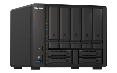 QNAP TS-h973AX NAS Tower Ryzen Embedded V1500B 8 GB DDR4 0 TB QuTS hero Black