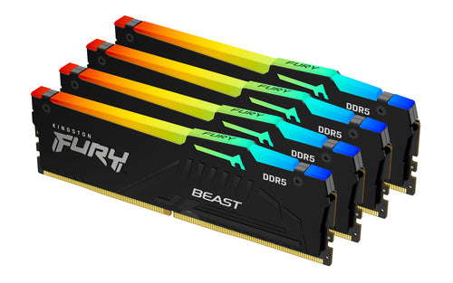 Kingston Technology FURY Beast 64GB 6000MT/s DDR5 CL40 DIMM (Kit of 4) RGB XMP