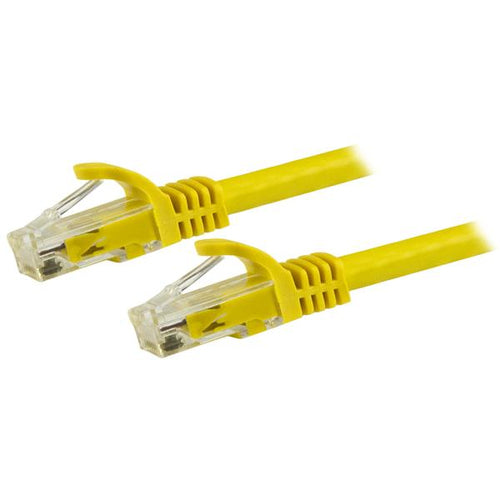 StarTech.com 14ft CAT6 Ethernet Cable - Yellow CAT 6 Gigabit Ethernet Wire -250MHz 100W PoE RJ45 UTP Network/Patch Cord Snagless w/Strain Relief Individually Tested