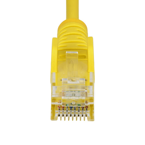StarTech.com 1ft Yellow Slim CAT6 Ethernet Cable, Snagless, 100W PoE, UTP, LSZH, 28AWG Pure Bare Copper Wire, Slim RJ45 Network Patch Cord w/Strain Reliefs, Individually Tested