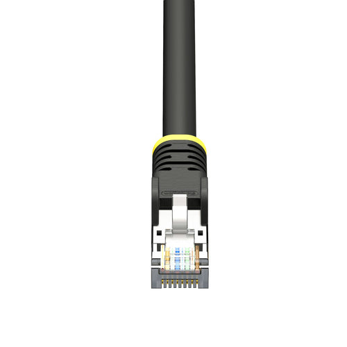 StarTech.com 25ft Black Cat6A Outdoor Ethernet Cable, Snagless RJ45, S/FTP, 23AWG Pure Bare Copper, 500MHz, Shielded Outdoor Rated Patch Cord, UV Resistant
