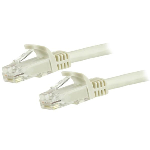 StarTech.com 8ft CAT6 Ethernet Cable - White CAT 6 Gigabit Ethernet Wire -250MHz 100W PoE RJ45 UTP Network/Patch Cord Snagless w/Strain Relief Individually Tested