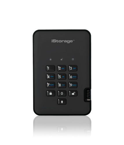 iStorage diskAshur² HDD 500GB Black | Secure Portable Hard Drive |AES-XTS 256-bit Hardware Encryption | PIN protected | OS & Platform Independent | TAA Compliant |Brute force hack defence | Dust/Water Resistant