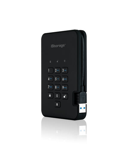 iStorage diskAshur² HDD 500GB Black | Secure Portable Hard Drive |AES-XTS 256-bit Hardware Encryption | PIN protected | OS & Platform Independent | TAA Compliant |Brute force hack defence | Dust/Water Resistant