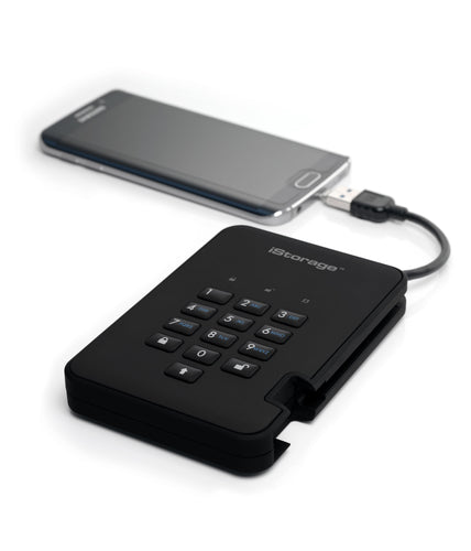 iStorage diskAshur² HDD 1TB Black | Secure Portable Hard Drive |AES-XTS 256-bit Hardware Encryption | PIN protected | OS & Platform Independent | TAA Compliant|Brute force hack defence | Dust/Water Resistant