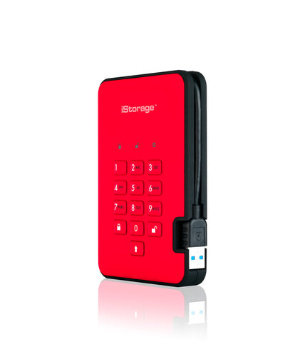 iStorage diskAshur² SSD 256GB Red | Secure Portable Solid State Drive |AES-XTS 256-bit Hardware Encryption | PIN protected | OS & Platform Independent | TAA Compliant |Brute force hack defence | Dust/Water Resistant