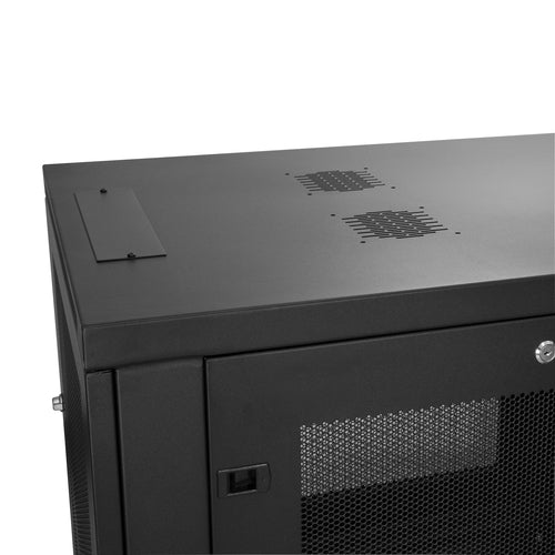 StarTech.com 4-Post 12U Server Rack Cabinet, Lockable 19" Data Rack Cabinet for Computer / AV / IT Equipment, Office / Home Network Rack with Casters & Adjustable Mounting Rails