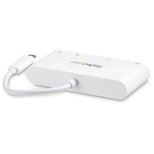 StarTech.com USB C Multiport Adapter - USB-C to DVI-D (Digital) Video Adapter with 60W Power Delivery Passthrough Charging, GbE, USB-A - Portable USB Type-C/Thunderbolt 3 Mini Laptop Dock
