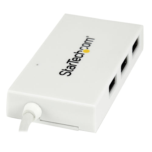 StarTech.com 4 Port USB C Hub with 1x USB-C & 3x USB-A Ports (SuperSpeed 5Gbps) - USB Bus Powered - Portable/Laptop USB 3.0 Adapter Hub - USB 3.1 Gen 1/USB 3.2 Gen 1 Type-C Hub - White~4 Port USB C Hub with 1x USB-C & 3x USB-A Ports (SuperSpeed 5Gbps) -