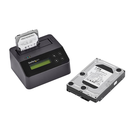 StarTech.com Single Bay Hard Drive Eraser, Standalone HDD/SSD Sanitizer, 4Kn, USB 3.0 to SATA III (6 Gbps), 9 Erase Modes, LCD Display, Secure Erase Hard Disk Sanitizer Dock, DB-9 Printer Port, TAA Compliant