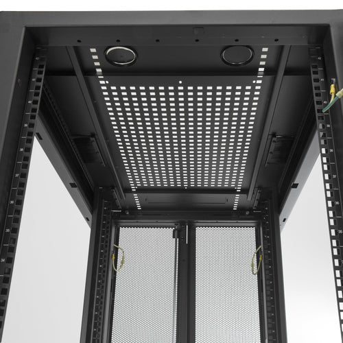 StarTech.com 4-Post 42U Server Rack Cabinet, 19" Data Rack Cabinet for Computer / AV / IT Equipment mount, Rack Server Cabinet with Casters, Full Size Industrial Network Cabinet