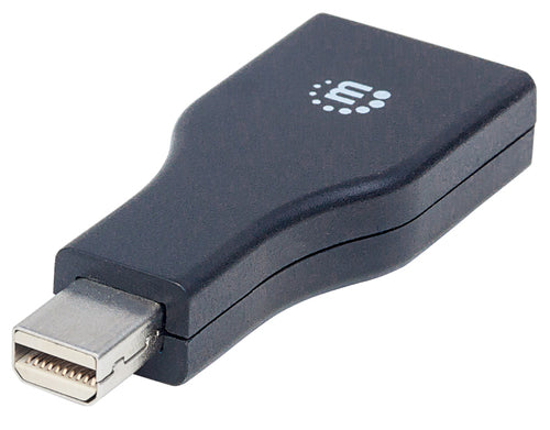 Manhattan Mini DisplayPort 1.2 to DisplayPort Adapter, 1080p@60Hz, Male to Female, Black, Lifetime Warranty, Polybag