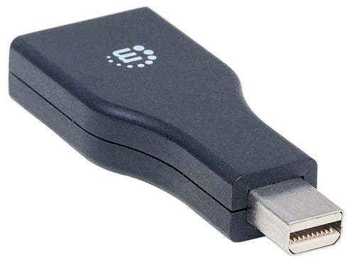 Manhattan Mini DisplayPort 1.2 to DisplayPort Adapter, 1080p@60Hz, Male to Female, Black, Lifetime Warranty, Polybag