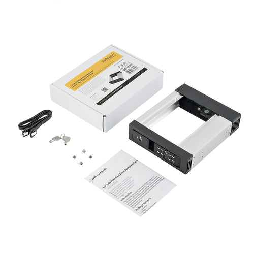 StarTech.com 5.25 to 3.5 Hard Drive Hot Swap Bay - For 3.5" SATA/SAS Drives - Trayless - Aluminum
