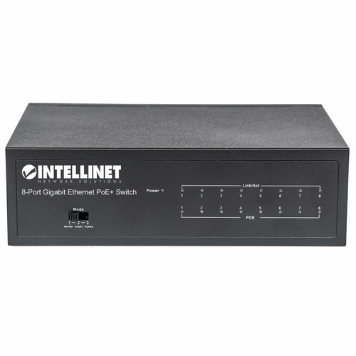 Intellinet 8-Port Gigabit Ethernet PoE+ Switch, IEEE 802.3at/af Power over Ethernet (PoE+/PoE) Compliant, 60 W, Desktop, Box
