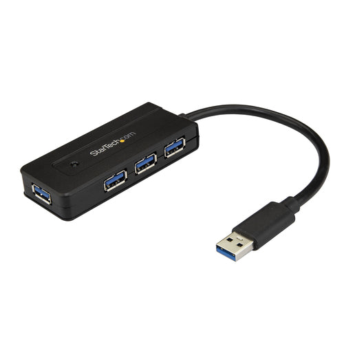 StarTech.com 4 Port USB 3.0 Hub (SuperSpeed 5Gbps) with Fast Charge – Portable USB 3.1 Gen 1 Type-A Laptop/Desktop Hub - USB Bus Power or Self Powered for High Performance – Mini/Compact~4 Port USB 3.0 Hub (SuperSpeed 5Gbps) with Fast Charge – Portable