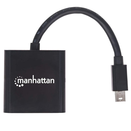 Manhattan Mini DisplayPort 1.2a to HDMI Adapter Cable, 4K@60Hz, Active, 19.5cm, Male to Female, Black, Not Bi-Directional, Three Year Warranty