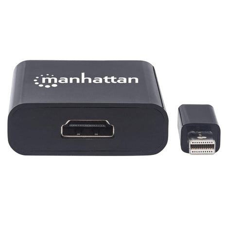 Manhattan Mini DisplayPort 1.2a to HDMI Adapter Cable, 4K@60Hz, Active, 19.5cm, Male to Female, Black, Not Bi-Directional, Three Year Warranty