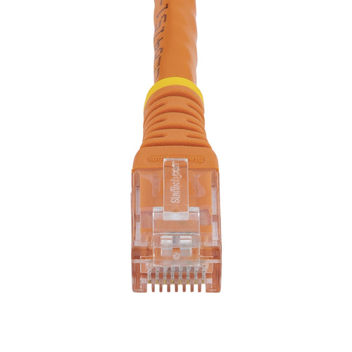 StarTech.com 25ft CAT6 Ethernet Cable - Orange CAT 6 Gigabit Ethernet Wire -250MHz 100W PoE RJ45 UTP Molded Network/Patch Cord w/Strain Relief/ Individually Tested