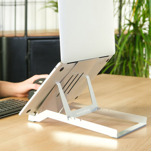 R-Go Tools Laptop holder R-Go Riser Basic, foldable and adjustable laptop riser, aluminum, silver
