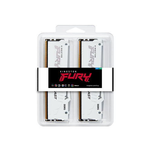 Kingston Technology FURY Beast 32GB 5600MT/s DDR5 CL40 DIMM (Kit of 2) White RGB XMP