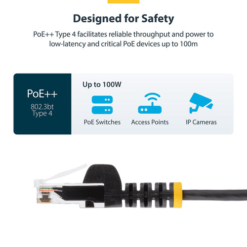 StarTech.com 9in Gray Slim CAT6 Ethernet Cable, Snagless, 100W PoE, UTP, LSZH, 28AWG Pure Bare Copper Wire, Slim RJ45 Network Patch Cord w/Strain Reliefs, Individually Tested
