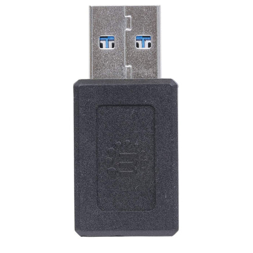 Manhattan USB-C to USB-A Adapter, Female to Male, 10 Gbps (USB 3.2 Gen2 aka USB 3.1), SuperSpeed+ USB, Black, Lifetime Warranty