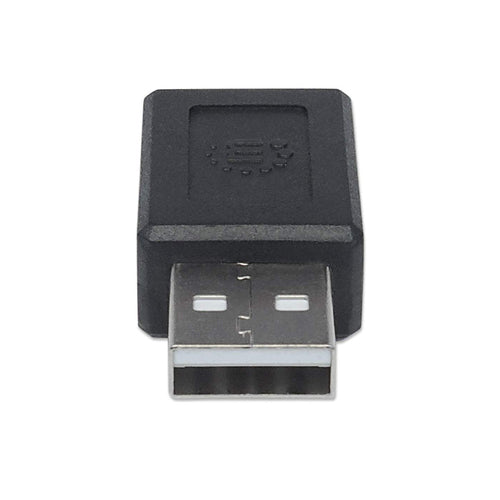 Manhattan USB-C to USB-A Adapter, Female to Male, 480 Mbps (USB 2.0), Hi-Speed USB, Black, Lifetime Warranty